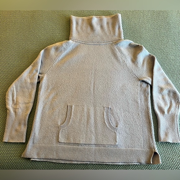 LOFT Sweaters - LOFT Super Soft, Cozy, Light Blue Cowl Neck Sweater with Front Pocket - Like New